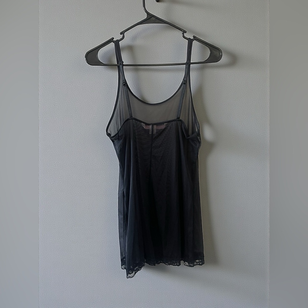 Vintage Victoria’s Secret Sheer Black Babydoll Slip Small Lace Chemise USA - Picture 2 of 5